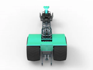 Pulling tractor with single V8 engine Scale 1 to 25 3D Print Model
