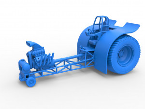 Pulling tractor with single V8 engine Scale 1 to 25 Modèles 3D en vedette