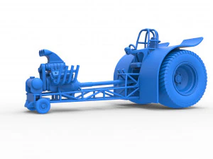 Pulling tractor with single V8 engine Scale 1 to 25 3D Print Model