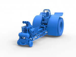 Pulling tractor with single V8 engine Scale 1 to 25 3D Print Model