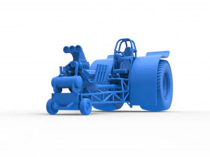 Pulling tractor with single V8 engine Scale 1 to 25 3D Print Model