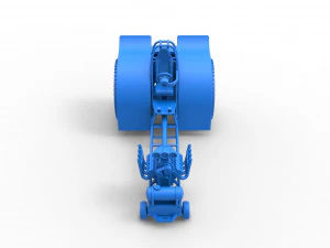 Pulling tractor with single V8 engine Scale 1 to 25 3D Print Model