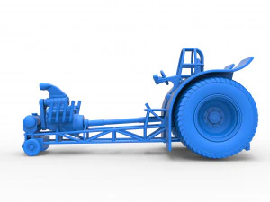 Pulling tractor with single V8 engine Scale 1 to 25 3D Print Model
