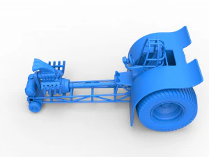Pulling tractor with single V8 engine Scale 1 to 25 3D Print Model
