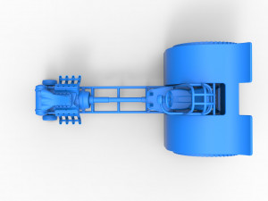 Pulling tractor with single V8 engine Scale 1 to 25 Modèles 3D en vedette