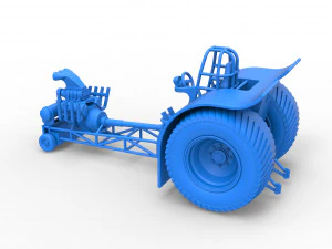 Pulling tractor with single V8 engine Scale 1 to 25 3D Print Model