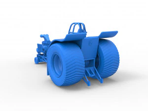 Pulling tractor with single V8 engine Scale 1 to 25 3D Print Model