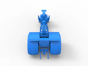 Pulling tractor with single V8 engine Scale 1 to 25 3D Print Model