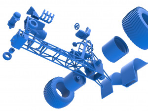 Pulling tractor with single V8 engine Scale 1 to 25 Modèles 3D en vedette