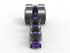 Pulling tractor with 3 engines V8 Scale 1 to 25 3D Print Model