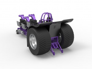 Pulling tractor with 3 engines V8 Scale 1 to 25 3D Print Model