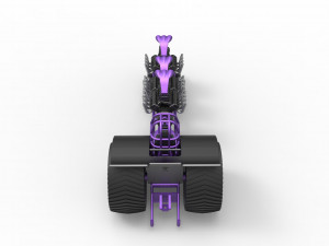 Pulling tractor with 3 engines V8 Scale 1 to 25 3D Print Model