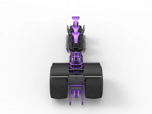 Pulling tractor with 3 engines V8 Scale 1 to 25 3D Print Model