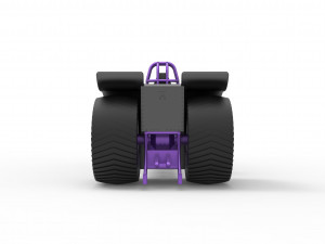 Pulling tractor with 3 engines V8 Scale 1 to 25 3D Print Model
