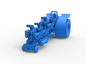 Pulling tractor with 3 engines V8 Scale 1 to 25 3D Print Model