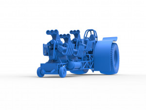 Pulling tractor with 3 engines V8 Scale 1 to 25 3D Print Model