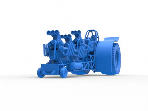Pulling tractor with 3 engines V8 Scale 1 to 25 3D Print Model