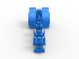 Pulling tractor with 3 engines V8 Scale 1 to 25 3D Print Model