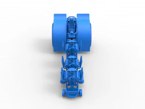 Pulling tractor with 3 engines V8 Scale 1 to 25 3D Print Model