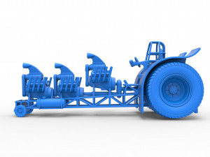 Pulling tractor with 3 engines V8 Scale 1 to 25 3D Print Model