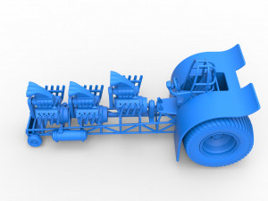 Pulling tractor with 3 engines V8 Scale 1 to 25 3D Print Model