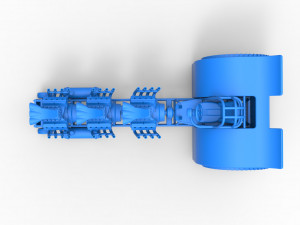Pulling tractor with 3 engines V8 Scale 1 to 25 3D Print Model