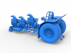 Pulling tractor with 3 engines V8 Scale 1 to 25 3D Print Model