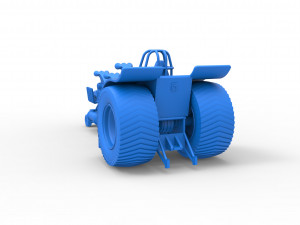 Pulling tractor with 3 engines V8 Scale 1 to 25 3D Print Model