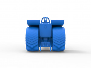 Pulling tractor with 3 engines V8 Scale 1 to 25 3D Print Model