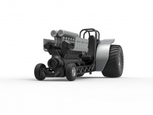 Mini Rod pulling tractor with V12 engine Scale 1 to 25 3D Baskı Modeli