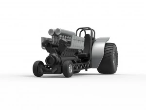 Mini Rod pulling tractor with V12 engine Scale 1 to 25 3D Print Model