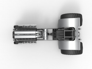 Mini Rod pulling tractor with V12 engine Scale 1 to 25 3D Baskı Modeli