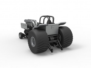 Mini Rod pulling tractor with V12 engine Scale 1 to 25 3D Baskı Modeli