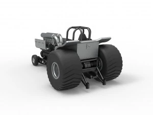 Mini Rod pulling tractor with V12 engine Scale 1 to 25 3D Print Model