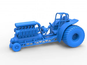 Mini Rod pulling tractor with V12 engine Scale 1 to 25 3D Print Model