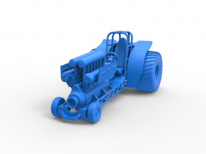 Mini Rod pulling tractor with V12 engine Scale 1 to 25 3D Baskı Modeli