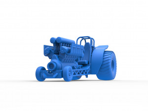 Mini Rod pulling tractor with V12 engine Scale 1 to 25 3D Baskı Modeli
