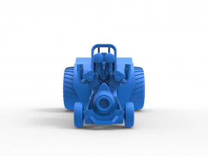 Mini Rod pulling tractor with V12 engine Scale 1 to 25 3D Print Model