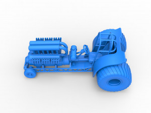Mini Rod pulling tractor with V12 engine Scale 1 to 25 3D Baskı Modeli