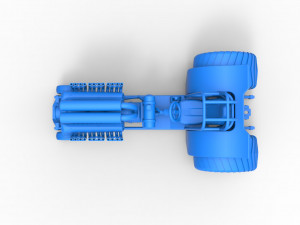 Mini Rod pulling tractor with V12 engine Scale 1 to 25 3D Baskı Modeli