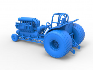 Mini Rod pulling tractor with V12 engine Scale 1 to 25 3D Baskı Modeli