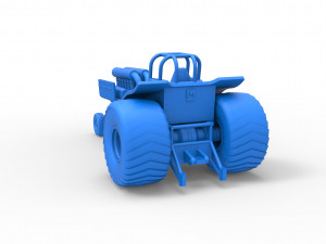 Mini Rod pulling tractor with V12 engine Scale 1 to 25 3D Baskı Modeli