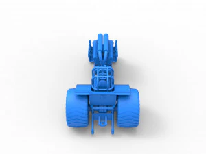 Mini Rod pulling tractor with V12 engine Scale 1 to 25 3D Print Model