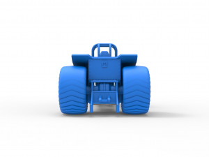 Mini Rod pulling tractor with V12 engine Scale 1 to 25 3D Baskı Modeli