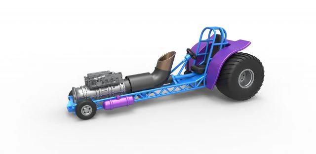 Mini Rod pulling tractor with jet engine Scale 1 to 25 3D Print Model .c4d .max .obj .3ds .fbx .stl .blend 