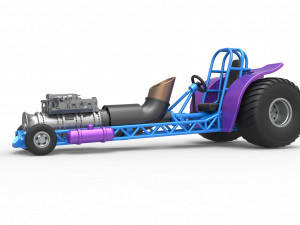 Mini Rod pulling tractor with jet engine Scale 1 to 25 3D Baskı Modeli