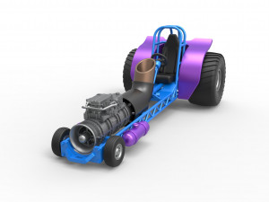 Mini Rod pulling tractor with jet engine Scale 1 to 25 3D Baskı Modeli
