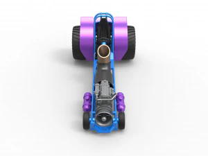 Mini Rod pulling tractor with jet engine Scale 1 to 25 3D Print Model