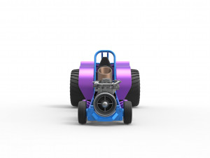 Mini Rod pulling tractor with jet engine Scale 1 to 25 3D Baskı Modeli