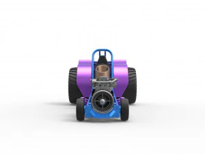 Mini Rod pulling tractor with jet engine Scale 1 to 25 3D Print Model